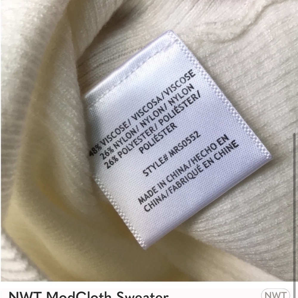 New ModCloth Ivory Bow Sweater - Picture 5 of 5